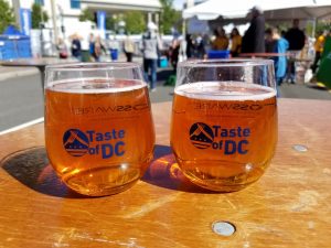 pumpkin beer in Taste of DC plastic glasses