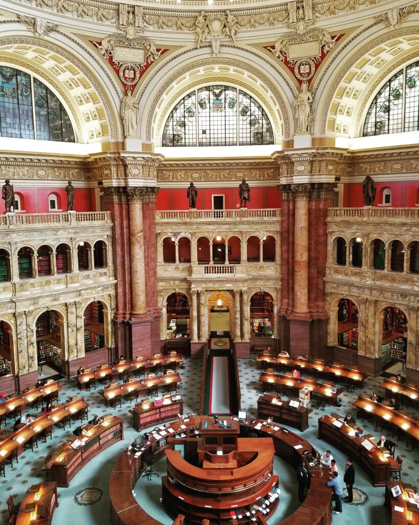 Main reading room in the Library of Congress