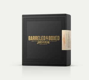 Black whiskey box with gold letters